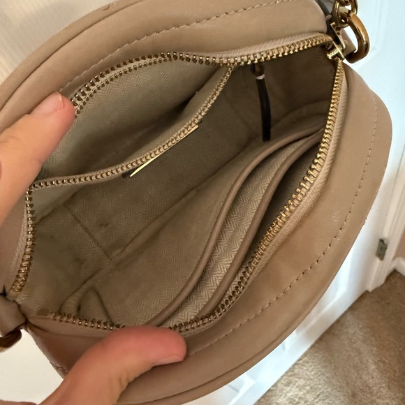 Tory Burch Beige and Brown Striped Crossbody Bag - Picture 4 of 4